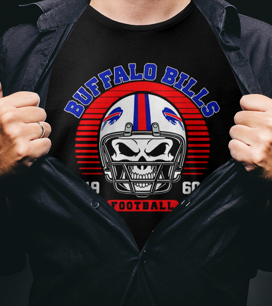 Buffalo Bills 1960 Skull Helmet Football T-Shirt