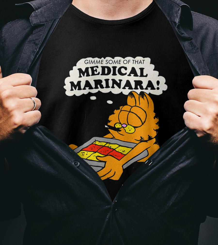 Garfield Gimme Some Of That Medical Marinara With Lasagna T-Shirt
