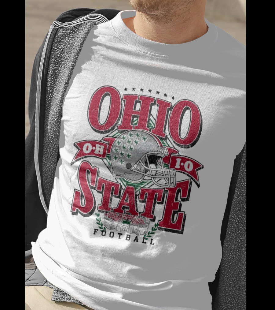Ohio State Buckeyes Football Helmet Stadium Vintage T-Shirt