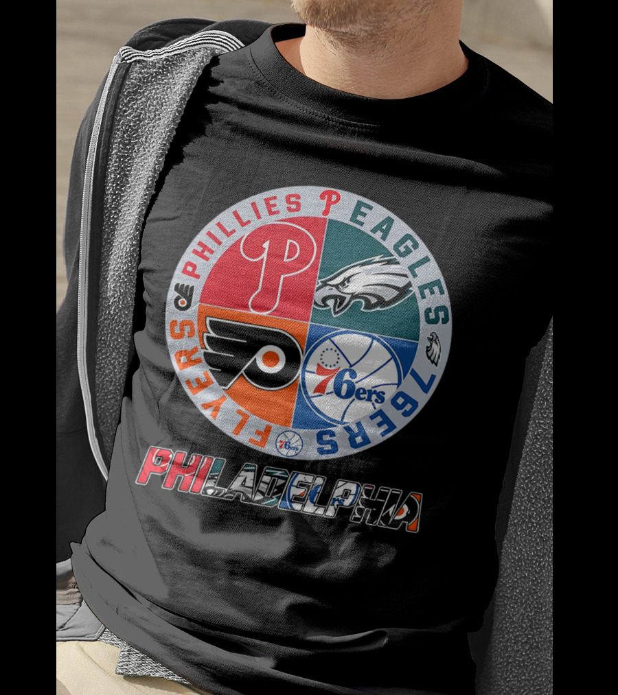 PHILADELPHIA Phillies Eagles 76ers Flyers T-Shirt