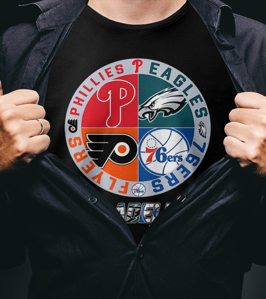 PHILADELPHIA Phillies Eagles 76ers Flyers T-Shirt