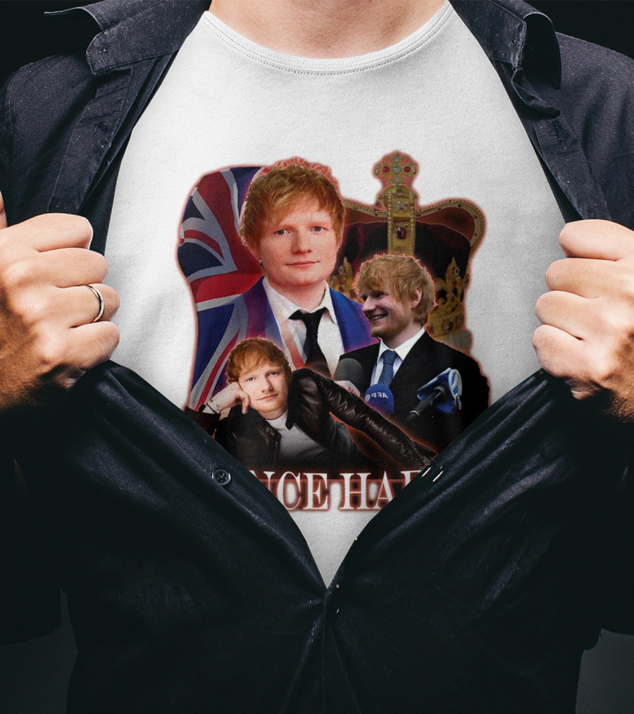 Prince Harry Ed Sheeran Union Jack Crown T-Shirt