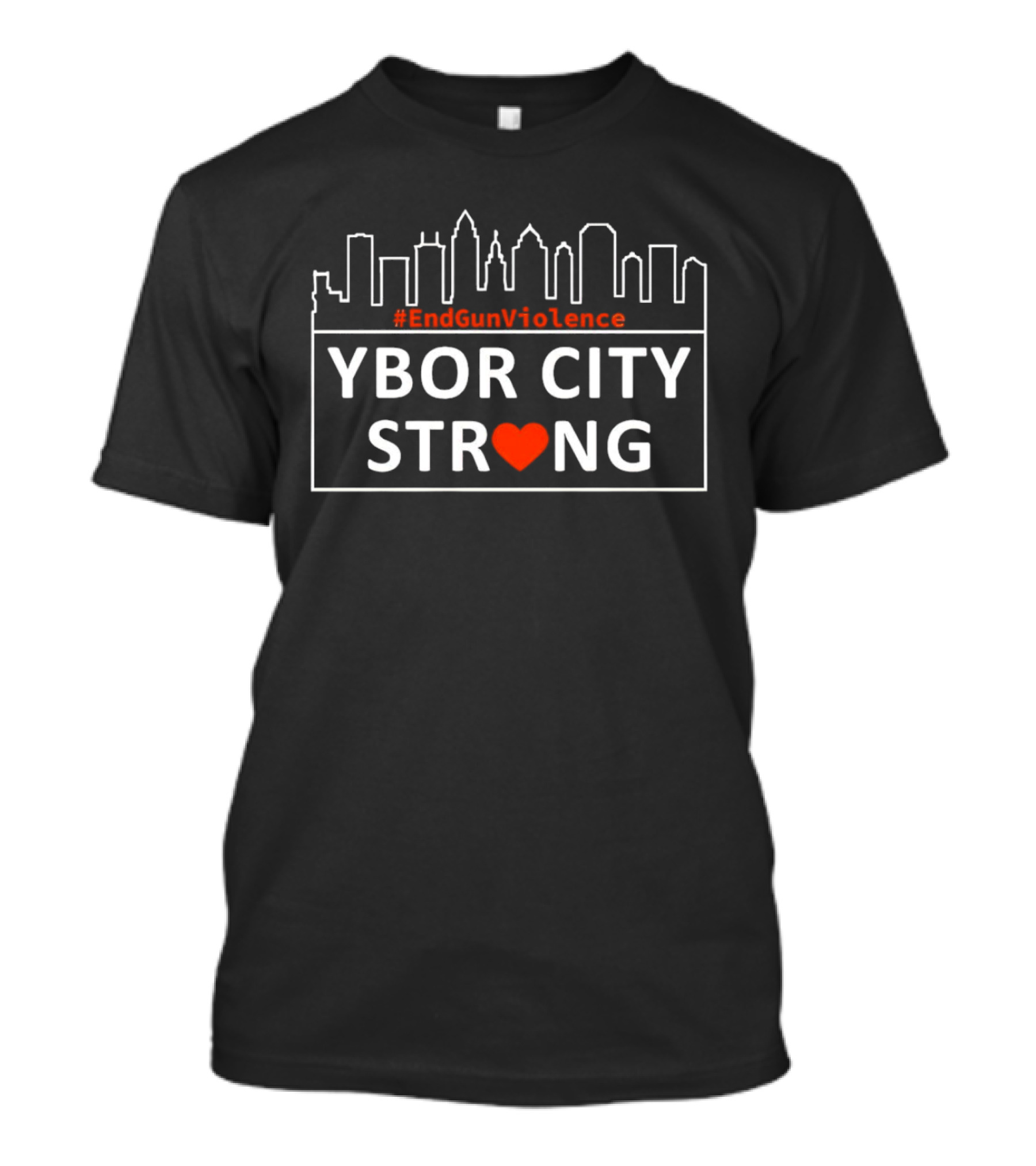 Ybor City Strong #EndGunViolence Skyline Heart T-Shirt