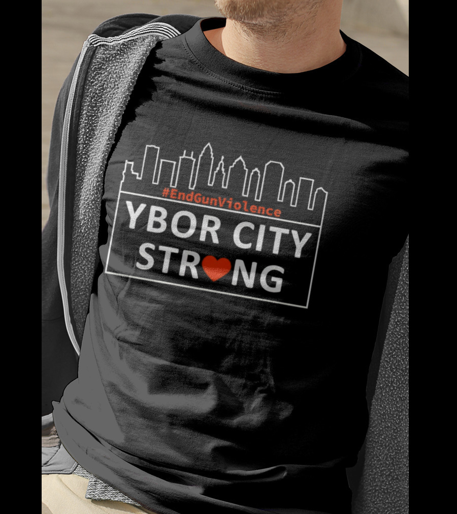 Ybor City Strong #EndGunViolence Skyline Heart T-Shirt
