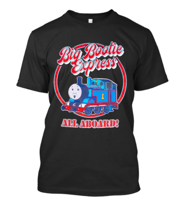 Big Bootie Express All Aboard Train Engine Character T-Shirt