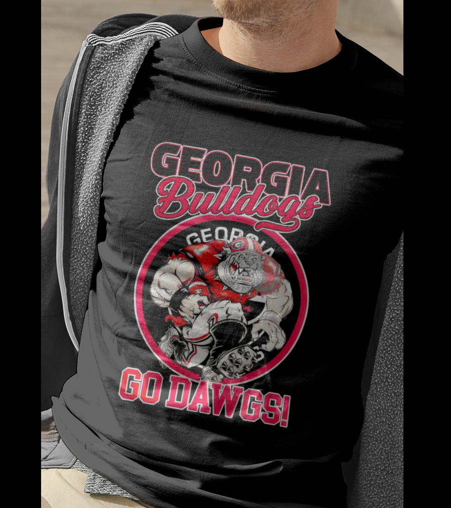 Georgia Bulldogs Go Dawgs UGA Aggressive Mascot T-Shirt