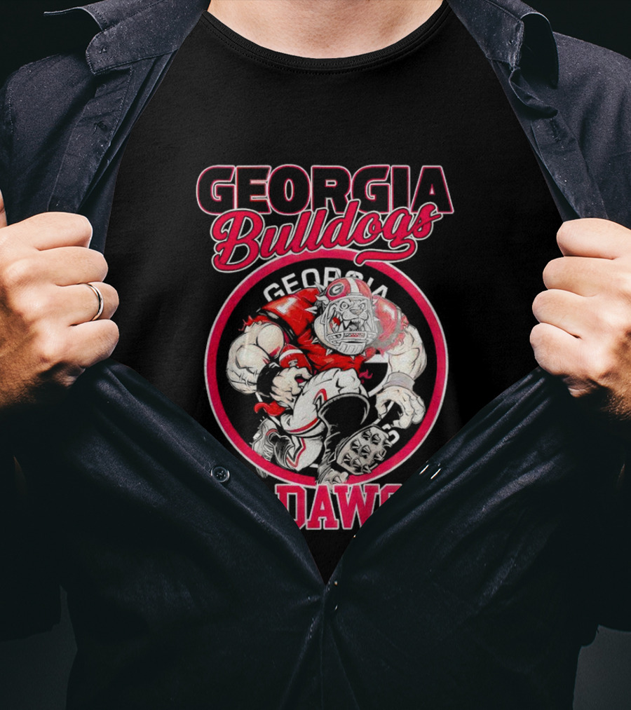 Georgia Bulldogs Go Dawgs UGA Aggressive Mascot T-Shirt