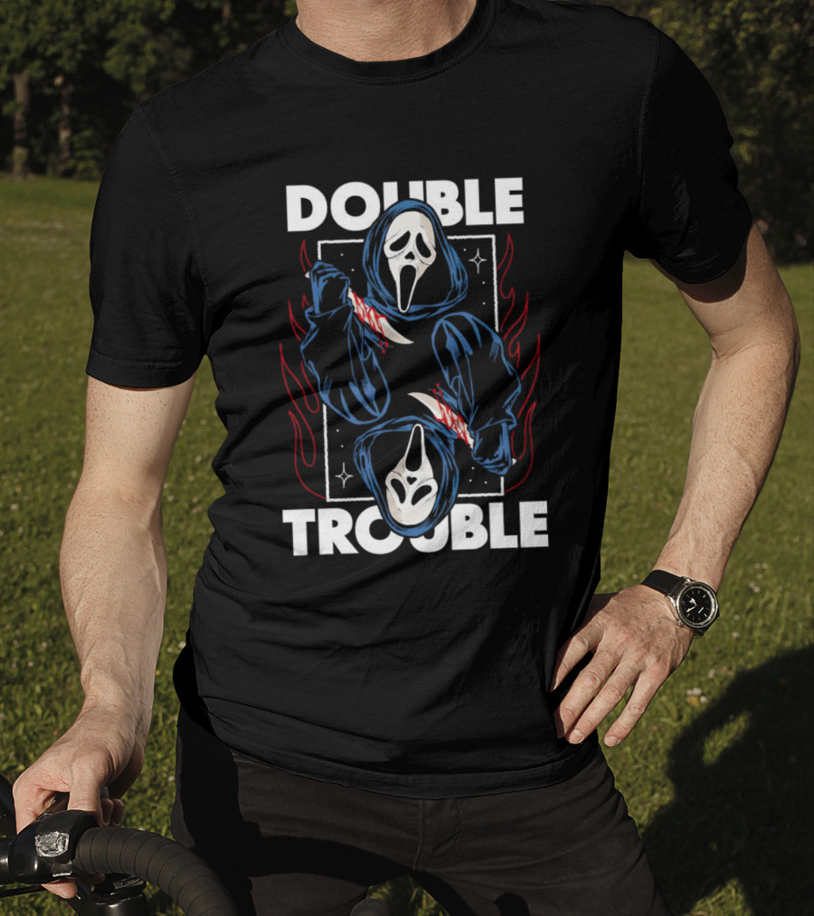 Double Trouble Ghostface Knife Reflection T-Shirt