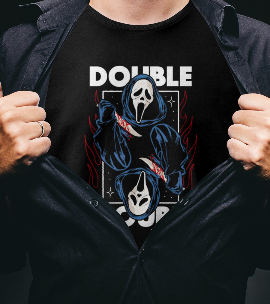 Double Trouble Ghostface Knife Reflection T-Shirt