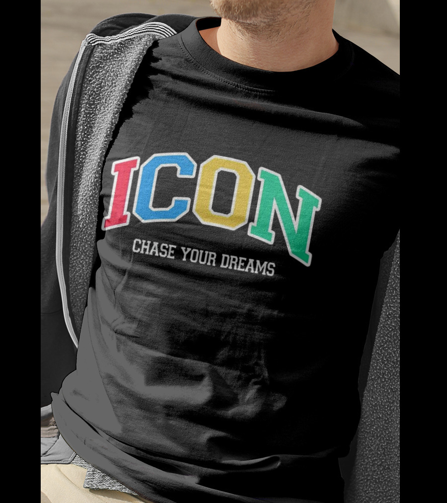 ICON Chase Your Dreams Multicolor Block Letters T-Shirt