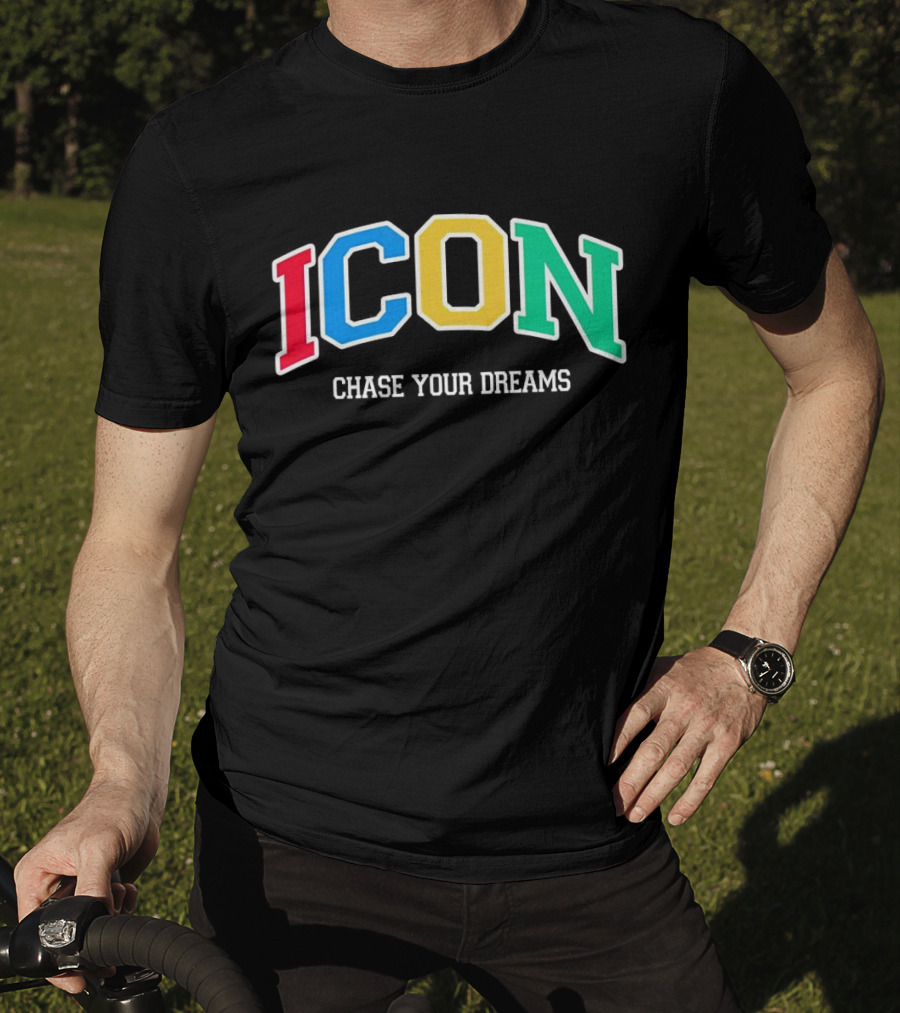 ICON Chase Your Dreams Multicolor Block Letters T-Shirt