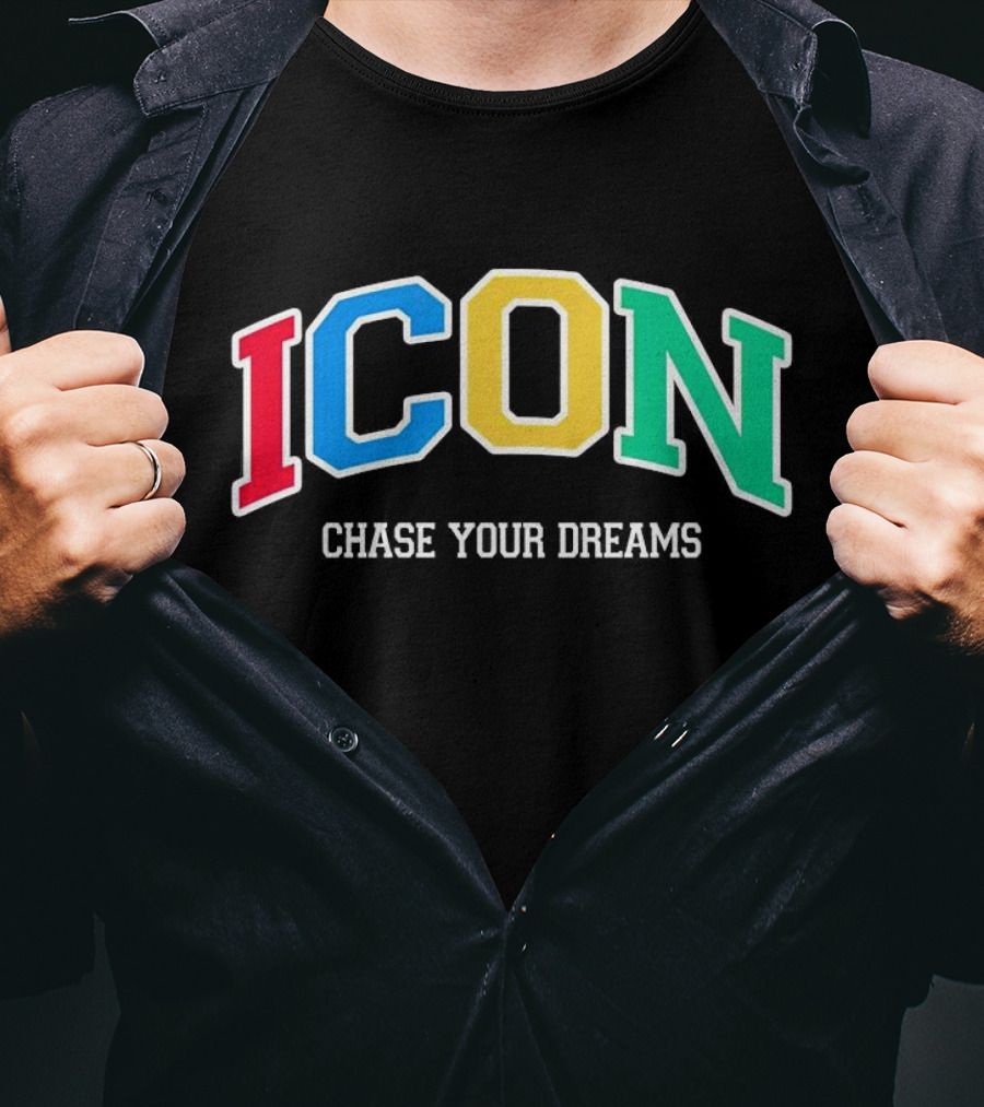 ICON Chase Your Dreams Multicolor Block Letters T-Shirt