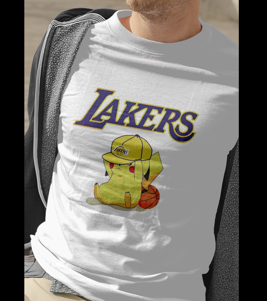Lakers Pikachu Basketball Hat T-Shirt