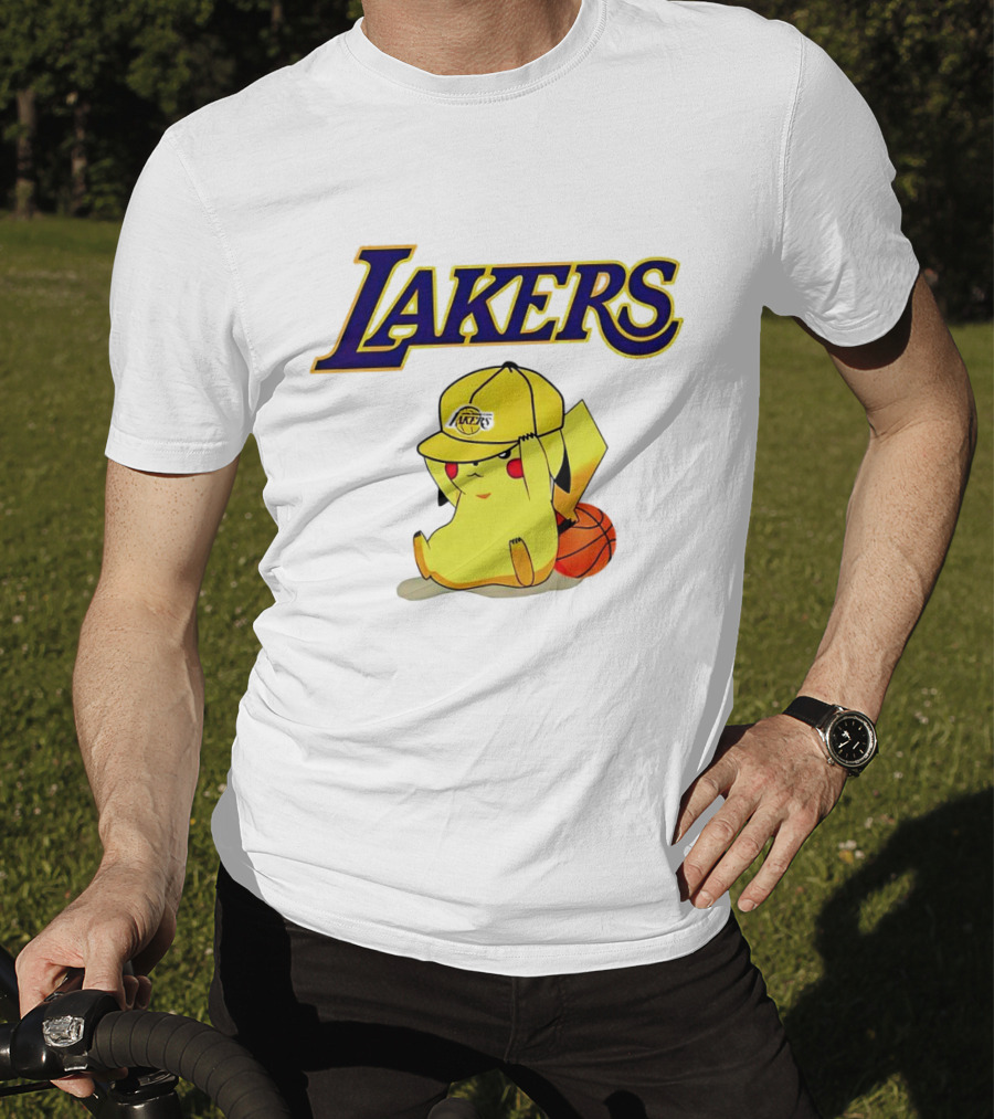 Lakers Pikachu Basketball Hat T-Shirt
