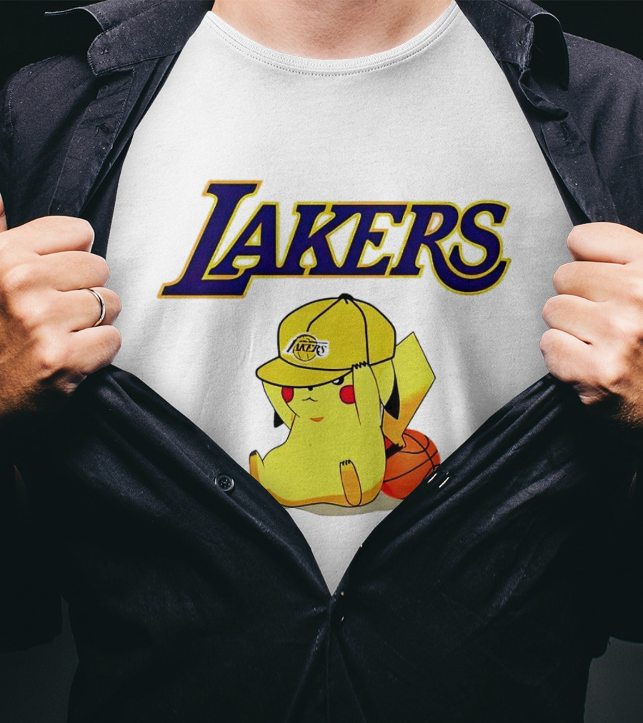 Lakers Pikachu Basketball Hat T-Shirt
