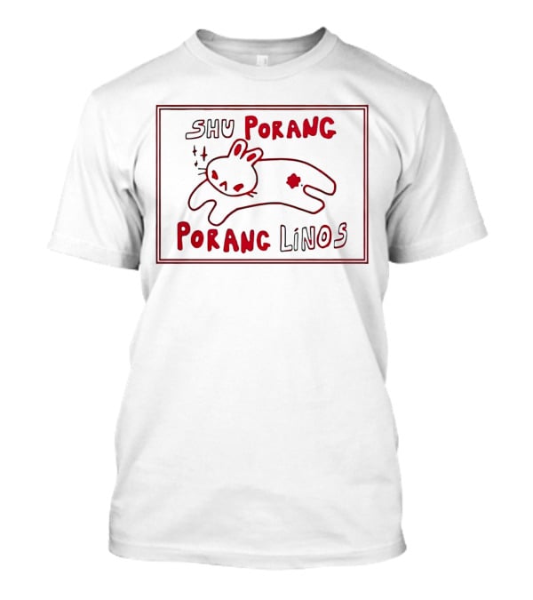 SHU Porang Porang Linos Cat Drawing T-Shirt