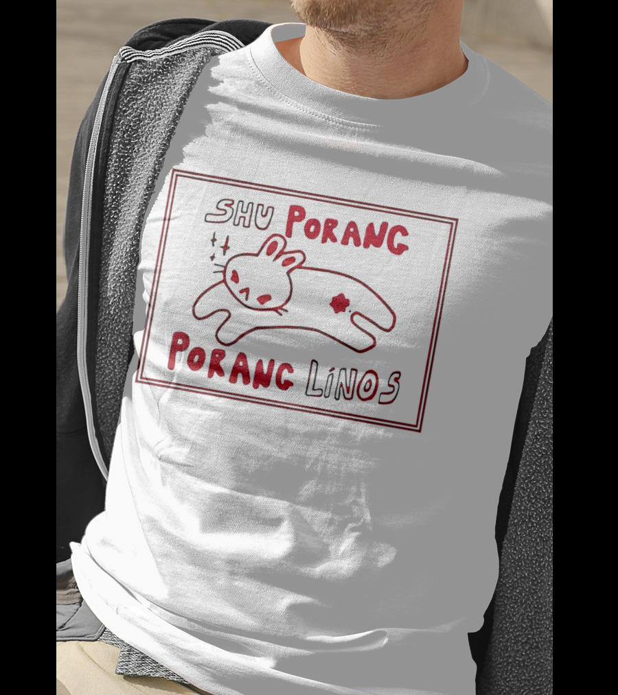 SHU Porang Porang Linos Cat Drawing T-Shirt