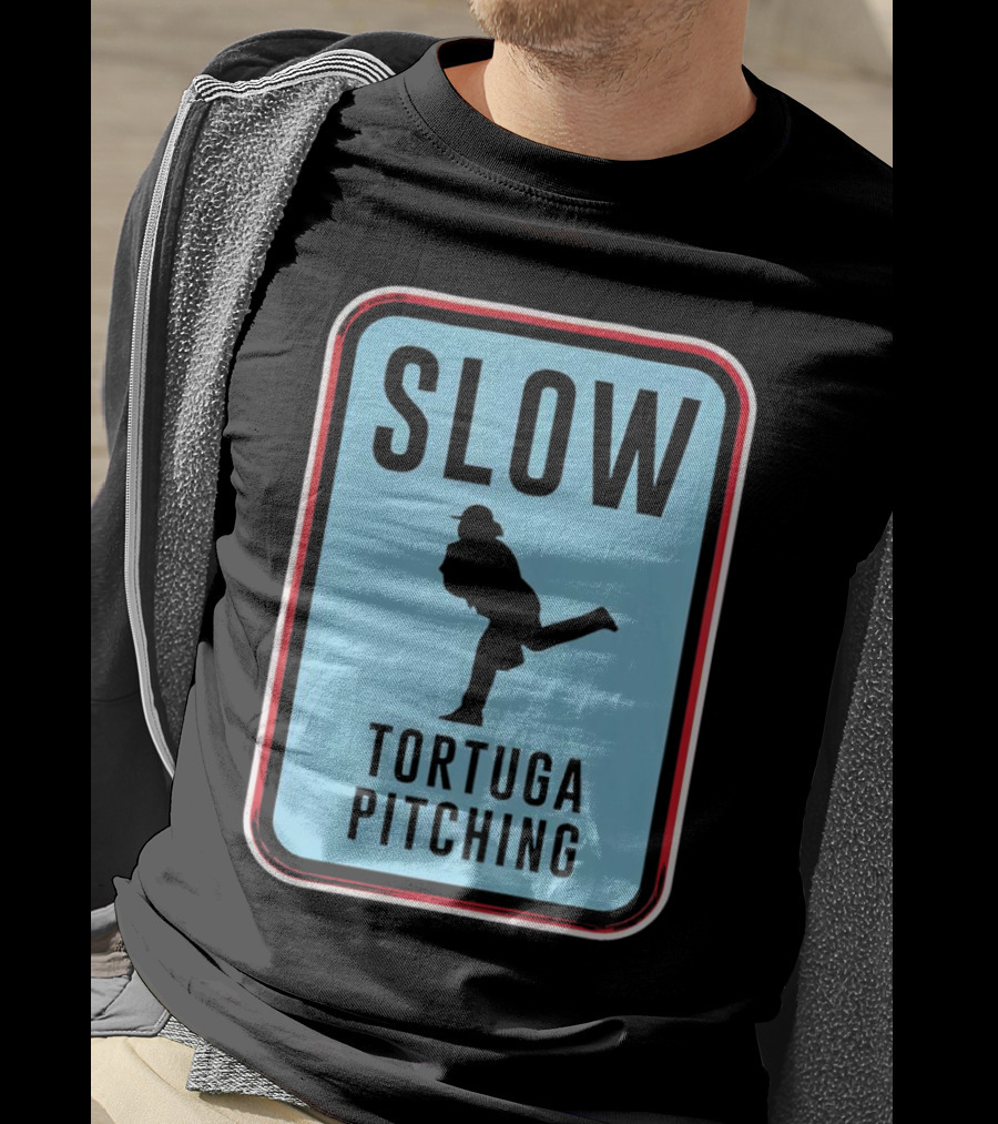 SLOW Tortuga Pitching Sign Baseball T-Shirt