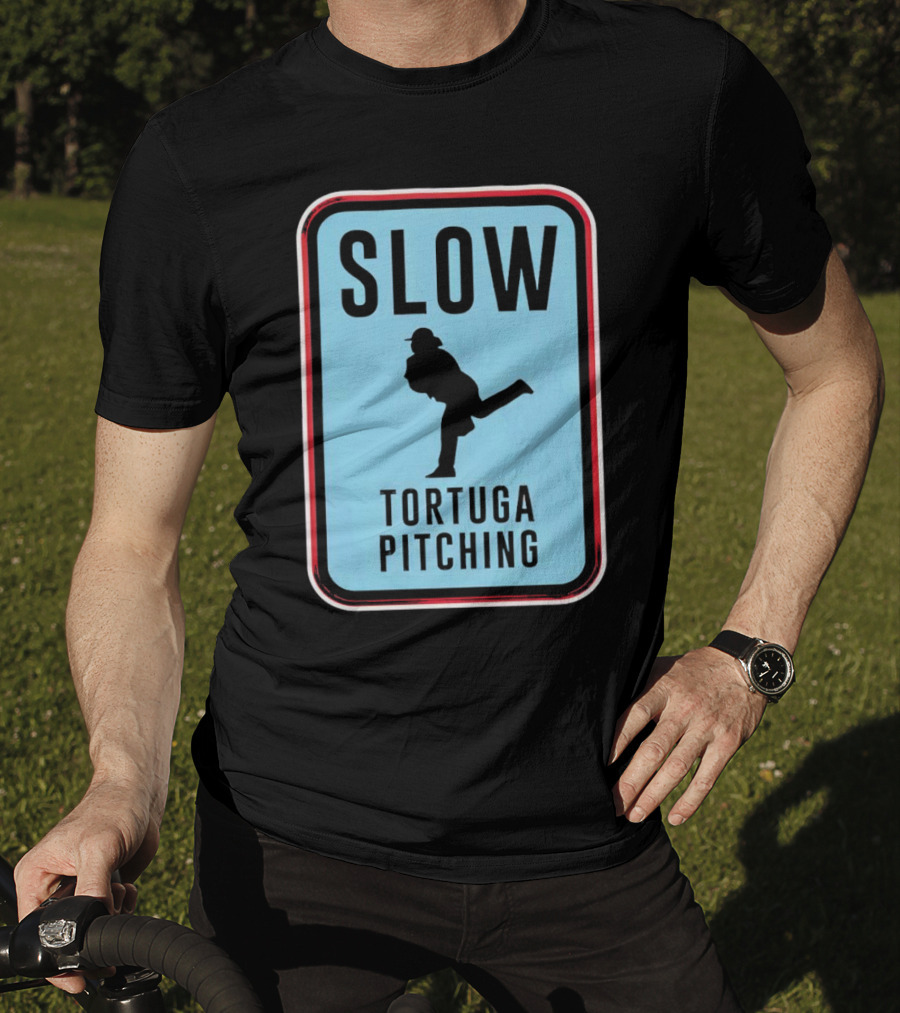 SLOW Tortuga Pitching Sign Baseball T-Shirt