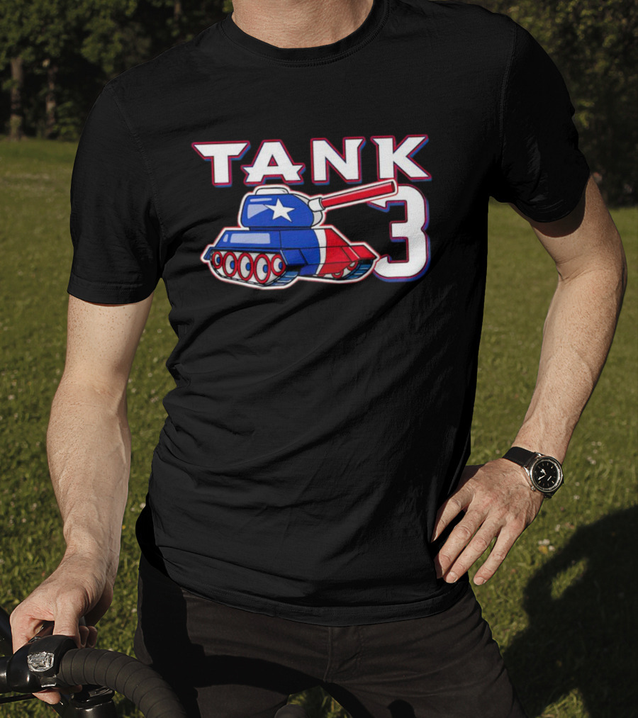 Texas Rangers Tank 3 Patriotic Flag Colors T-Shirt