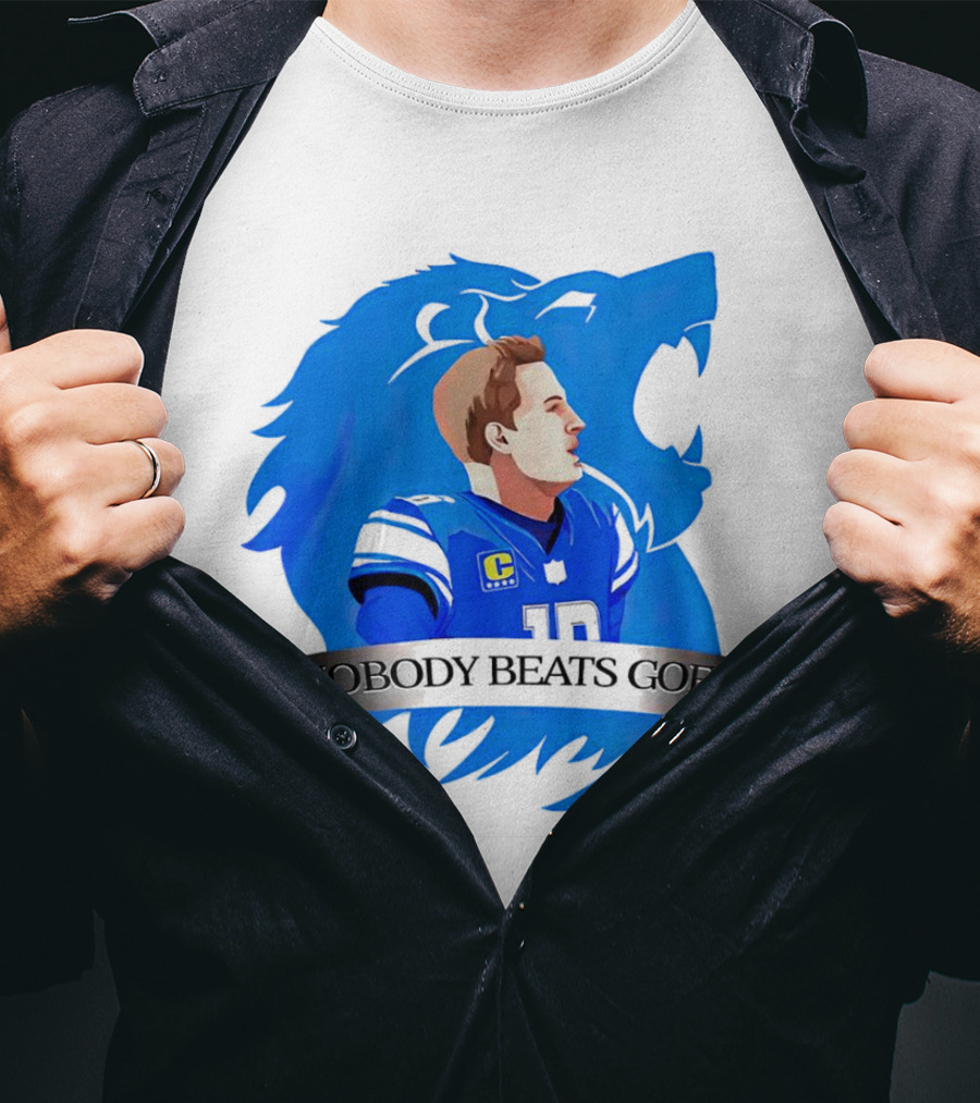 That’s Good Sports Nobody Beats Goff Blue Lion Football Player T-Shirt