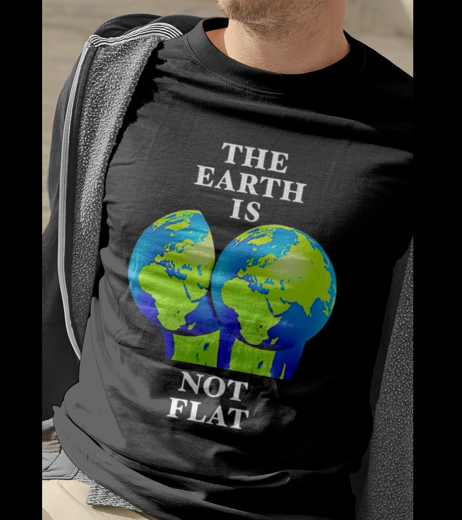 The Earth Is Not Flat Double Globe Visual T-Shirt