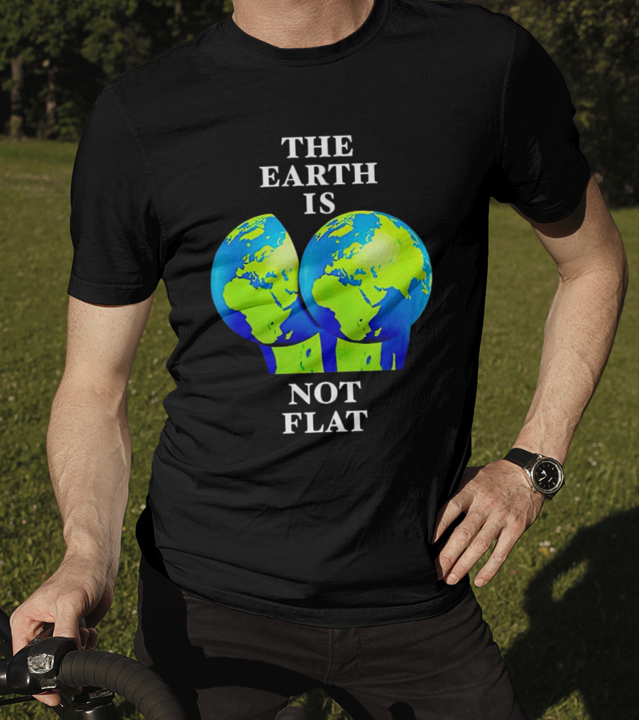 The Earth Is Not Flat Double Globe Visual T-Shirt