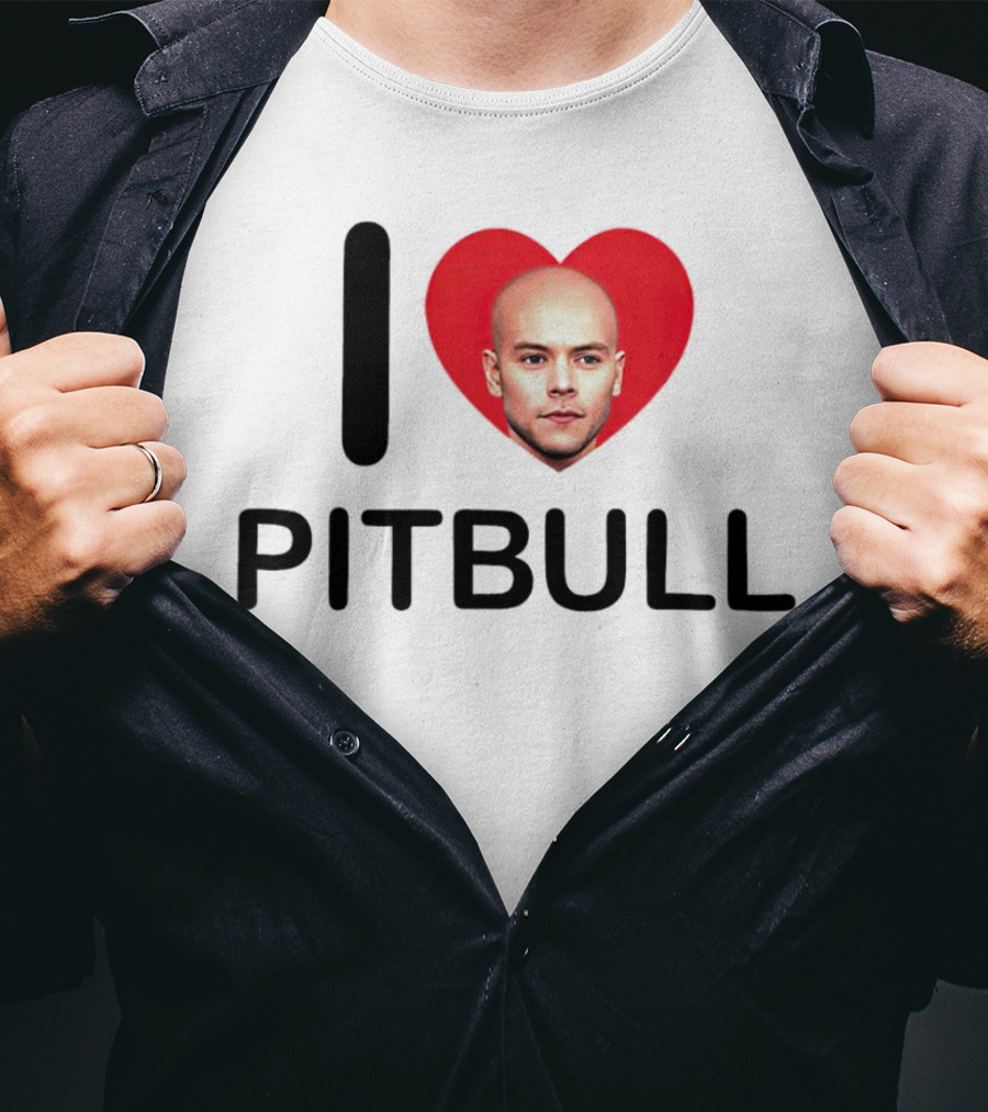 I Love Pitbull Baldrry T-Shirt
