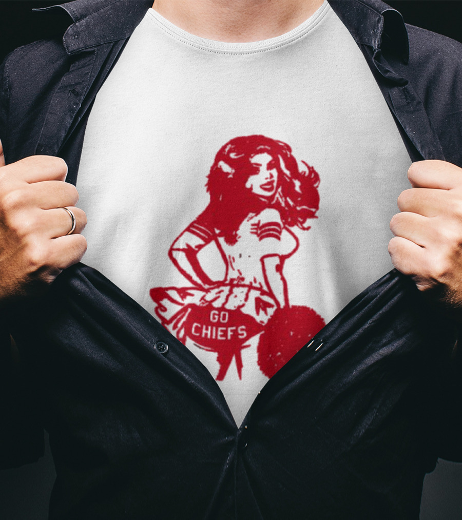 Cheerleader Go Chiefs Pom Pom Spirit T-Shirt