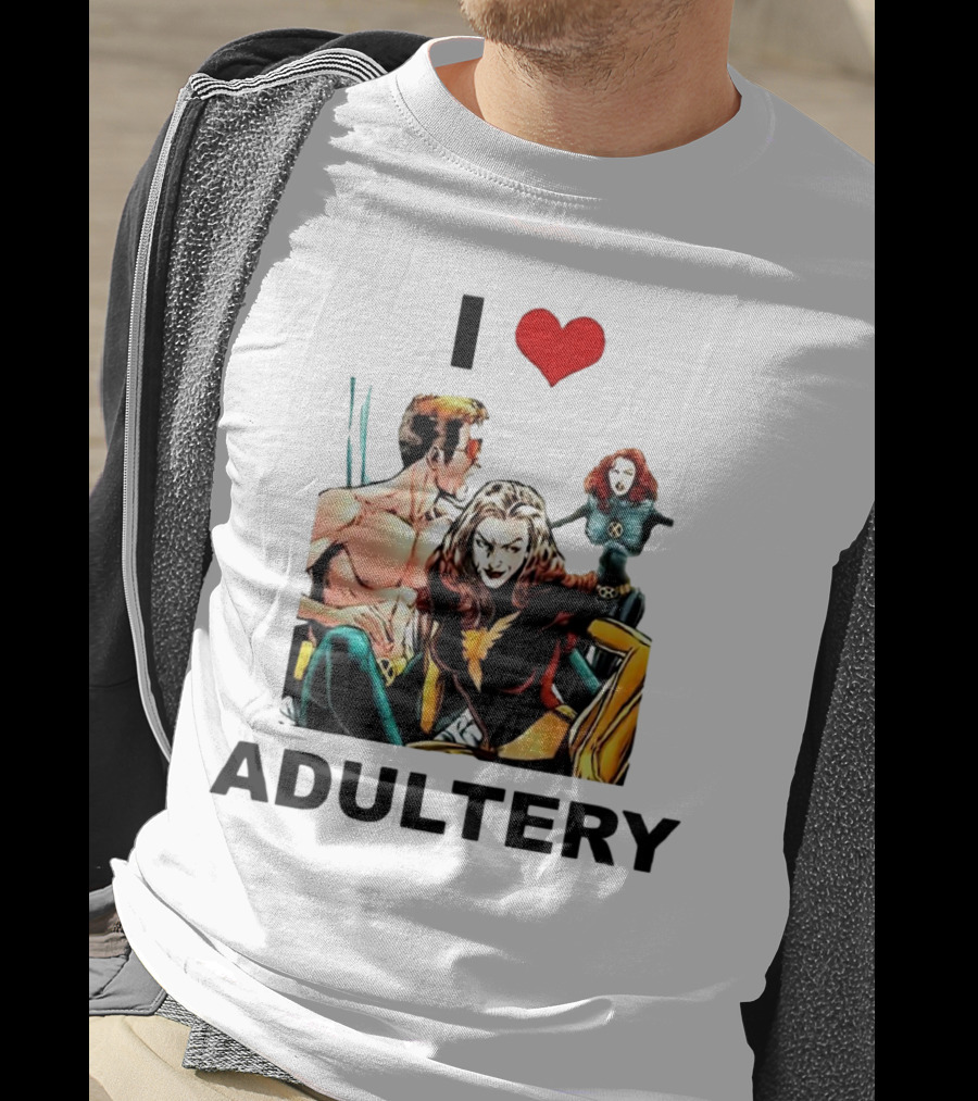 I Love Adultery Adult Joke Comic Characters T-Shirt