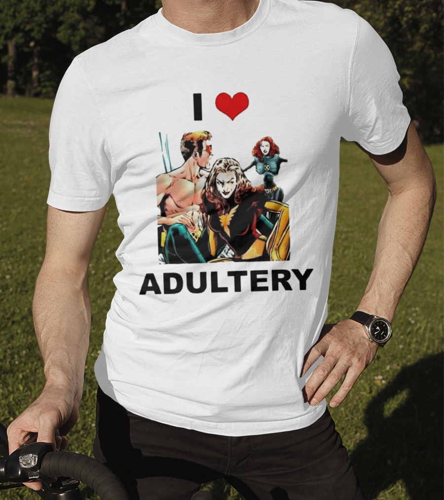 I Love Adultery Adult Joke Comic Characters T-Shirt
