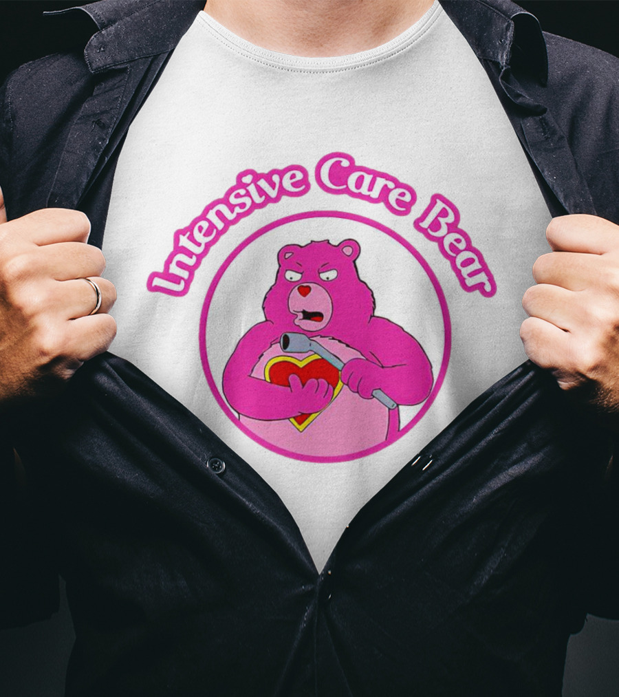 Intensive Care Bear With Heart And Pipe T-Shirt