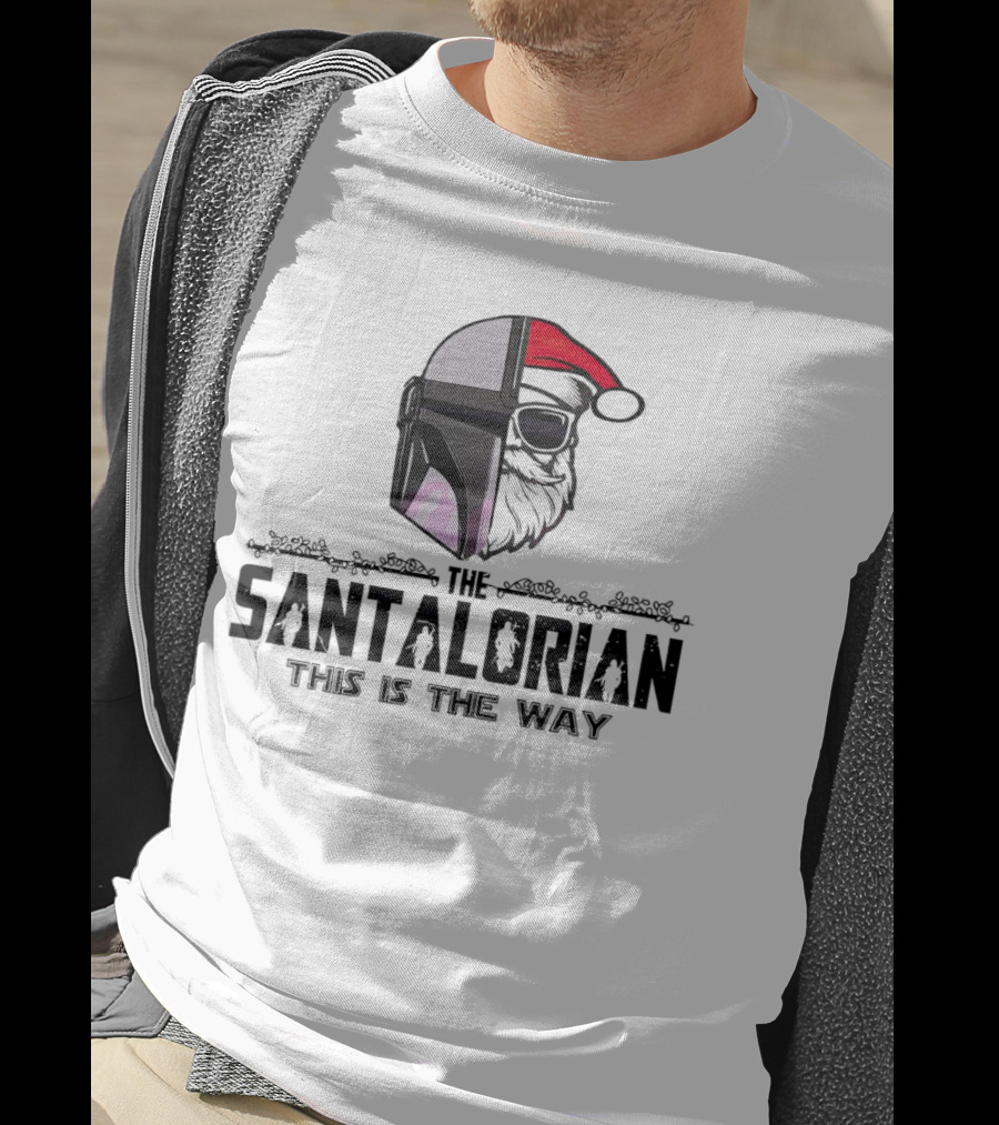 The Santalorian This Is The Way Santa Claus Christmas Helmet Santa Hat T-Shirt