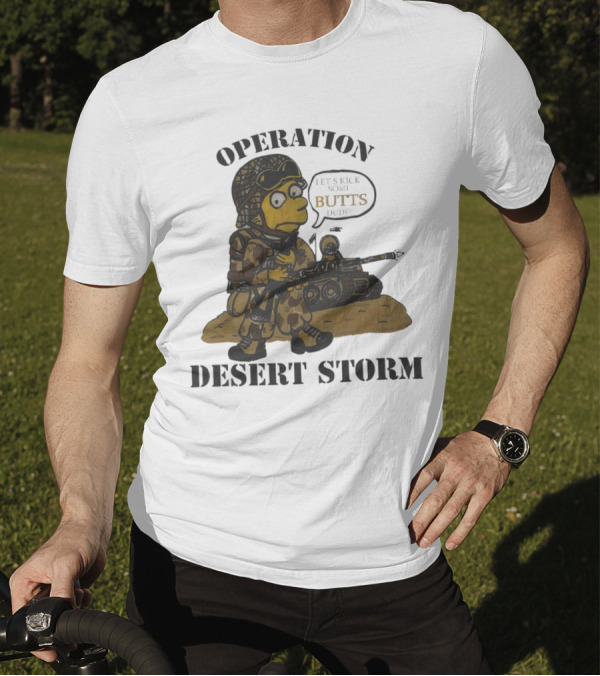 Operation Desert Storm Bart Simpson Let's Kick Butts T-Shirt