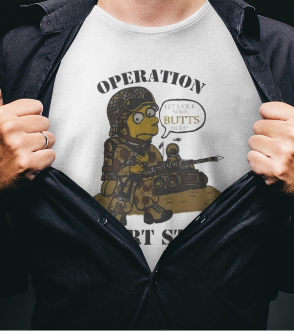 Operation Desert Storm Bart Simpson Let's Kick Butts T-Shirt