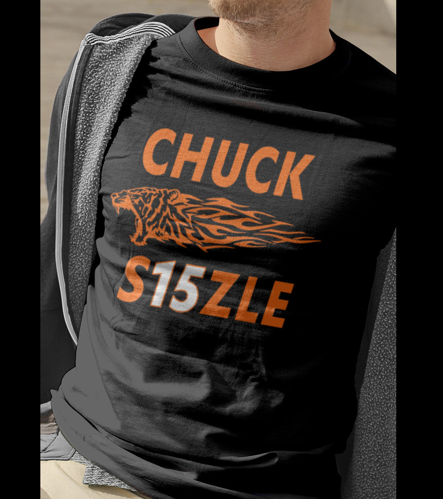 CHUCK SIZZLE S15ZLE Tiger Flame Cincinnati Bengals T-Shirt