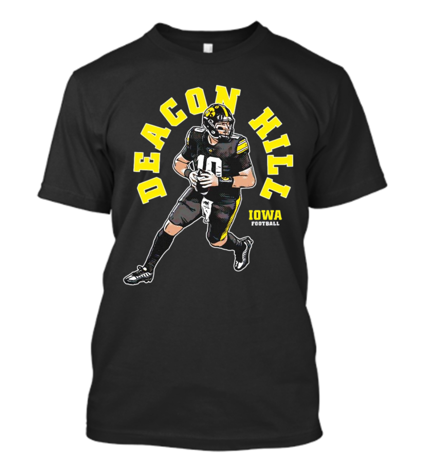 Deacon Hill Iowa Football Cartoon Player Number 10 T-Shirt