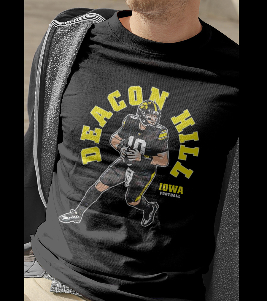 Deacon Hill Iowa Football Cartoon Player Number 10 T-Shirt