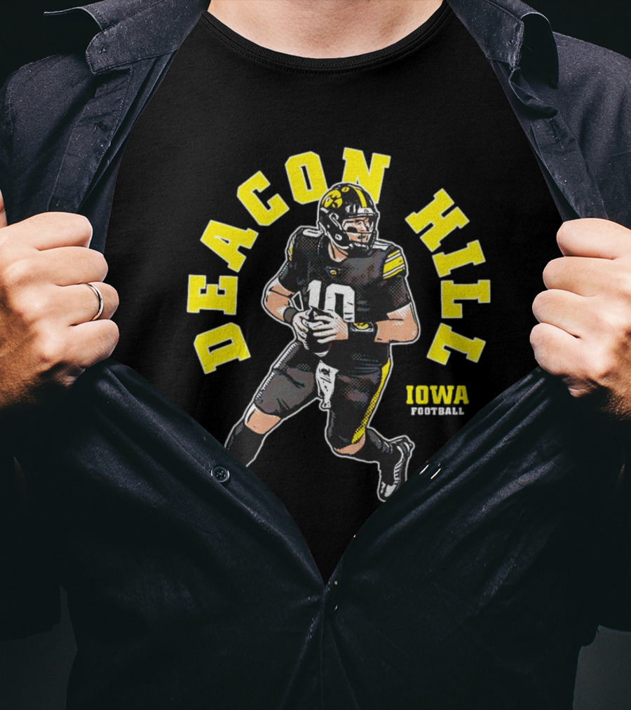 Deacon Hill Iowa Football Cartoon Player Number 10 T-Shirt