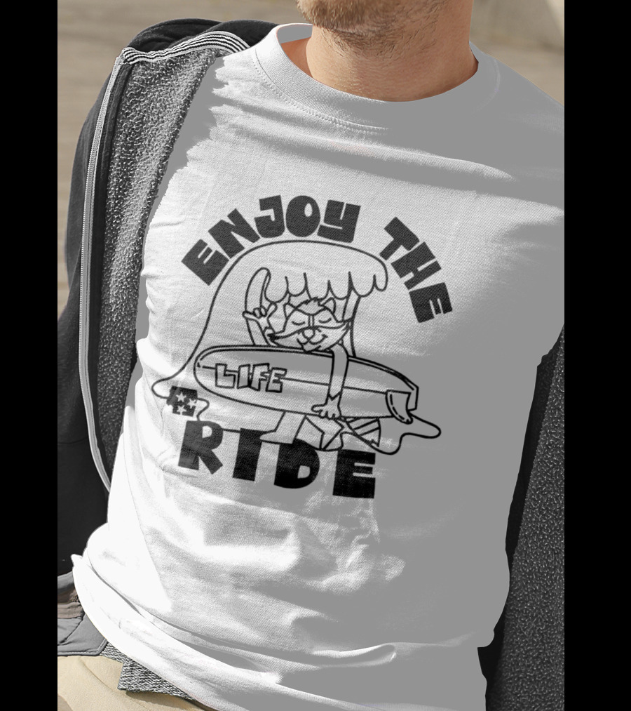Enjoy The Surfing Cat Life Ride T-Shirt