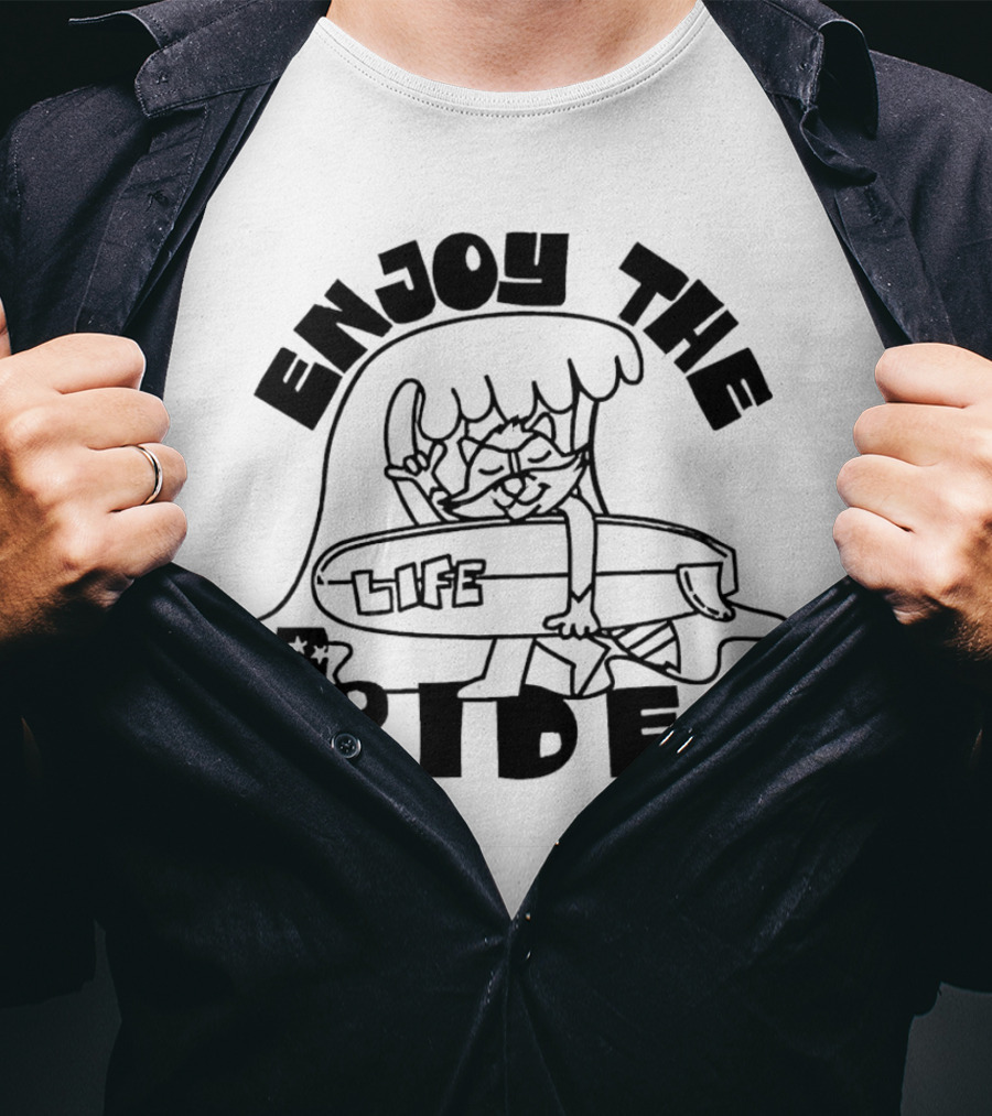 Enjoy The Surfing Cat Life Ride T-Shirt