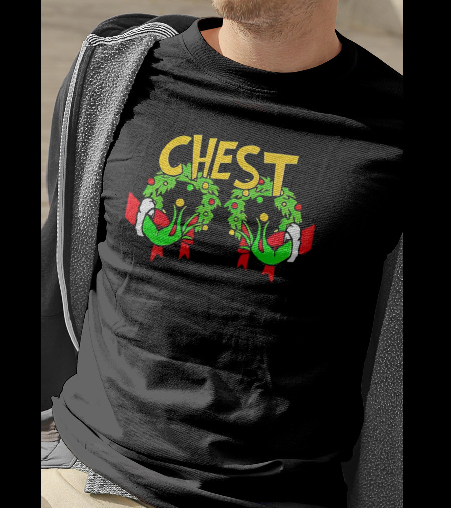 Grinch Chest Wreath Christmas T-Shirt