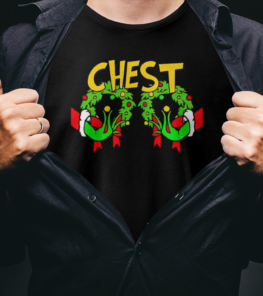 Grinch Chest Wreath Christmas T-Shirt
