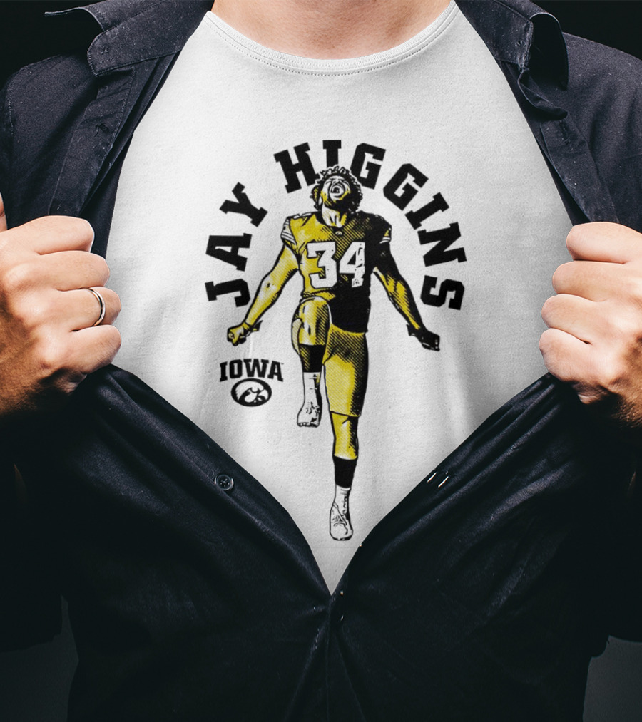 Jay Higgins Iowa Hawkeyes Football 34 Player T-Shirt