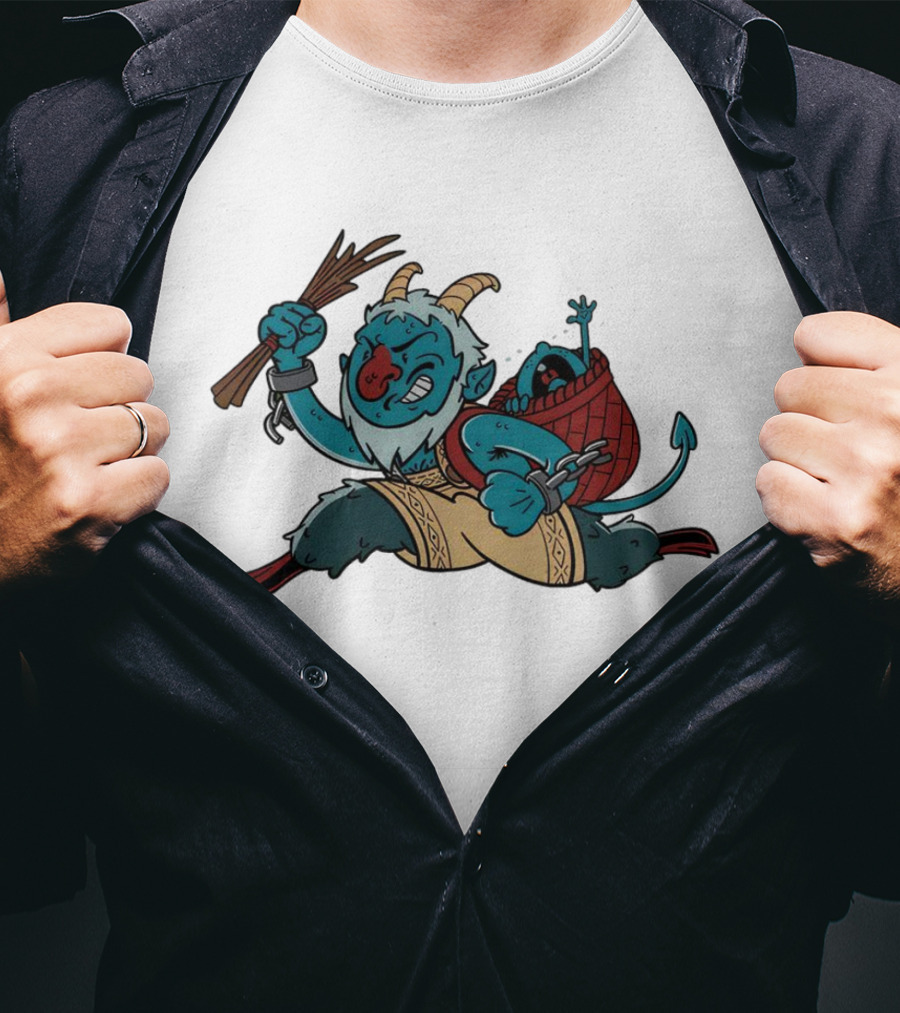 Krampoly Rich Uncle Pennybags Krampus Mashup Character T-Shirt