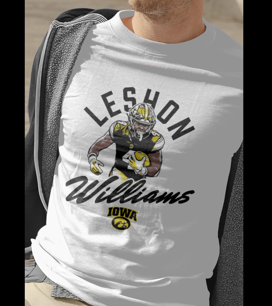 Leshon Williams Iowa Football Hawkeyes Cartoon Football Player T-Shirt