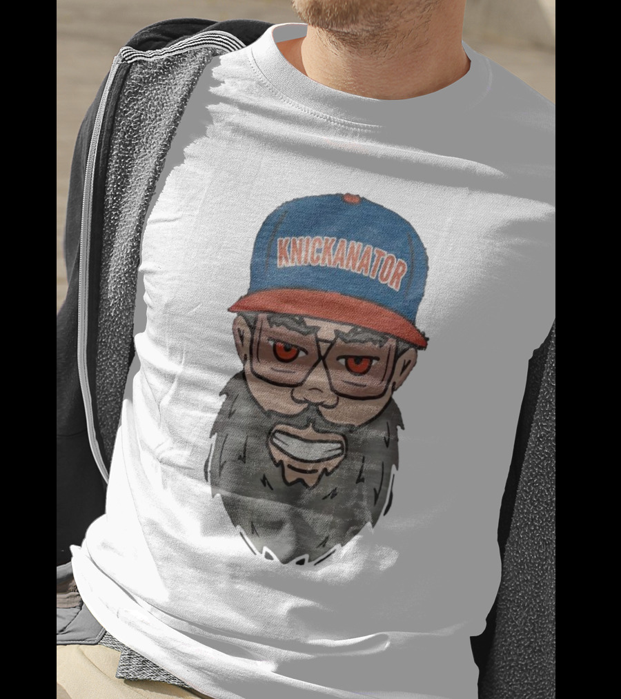 Nickanator New York Knicks Beard Hat Face T-Shirt