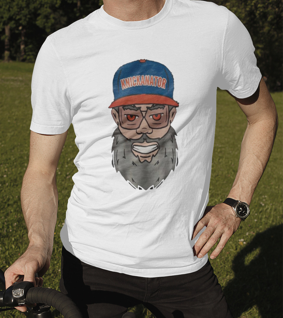 Nickanator New York Knicks Beard Hat Face T-Shirt