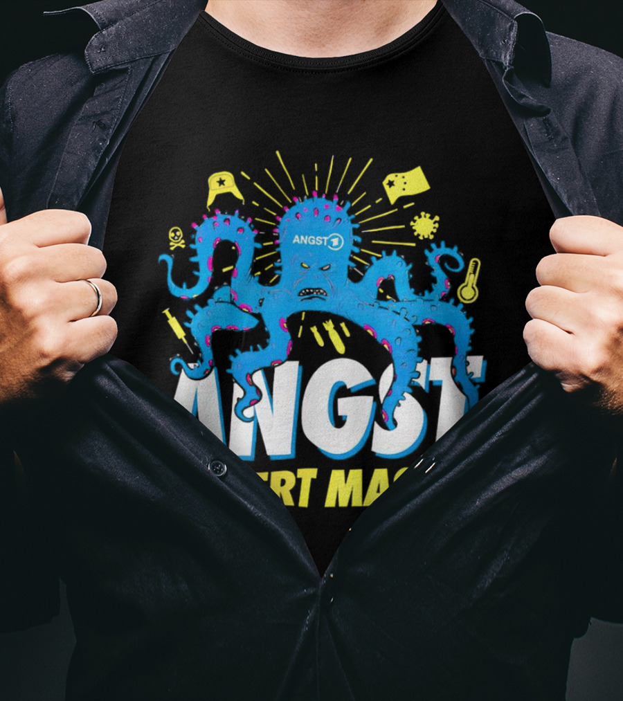 Angst Steuert Massen Octopus With Symbols And Expressions T-Shirt