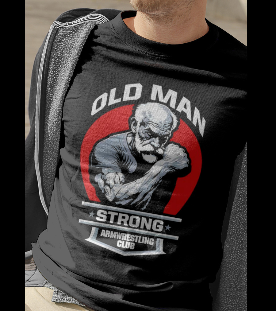 Old Man Strong Armwrestling Club Vintage Style Retro T-Shirt